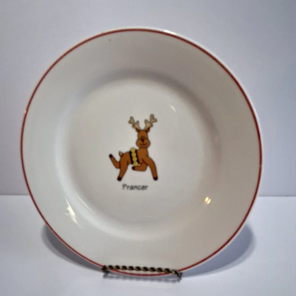 Rainbow Mountaion Ltd Prancer Christmas‎ Plate Salad/Dessert Colllectable NB